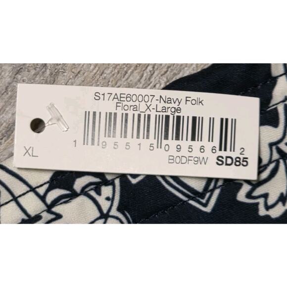 Amazon Essentials Men's Swim Trunks XL Navy Folk Floral Mesh Lining Quick Dry - Picture 2 of 8